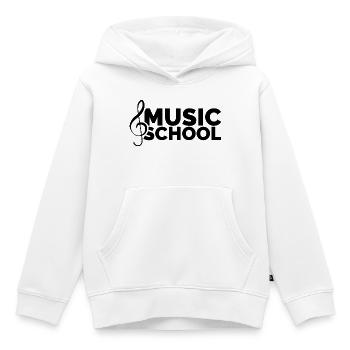 École de musique Symbole Clef Partition Musicien - Sweat Premium à capuche enfant bio - blanc - Devant - AI Model Kid Female (0cm)