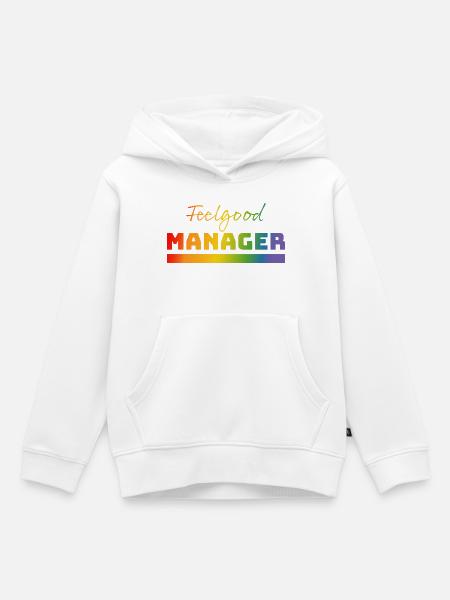 Tshirt Feelgood Manager rainbow - Kinder Premium Organic Hoodie - Weiß