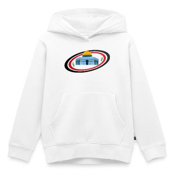 Mosquée de Jérusalem Qods Sakhra - Sweat Premium à capuche enfant bio - blanc - Devant - AI Model Kid Female (0cm)