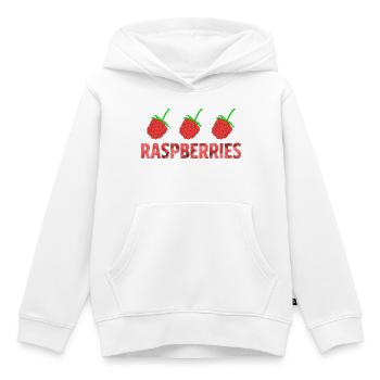 RASPBERRIES - Kinder Premium Organic Hoodie - Weiß - Vorne - AI Model Kid Female (0cm)