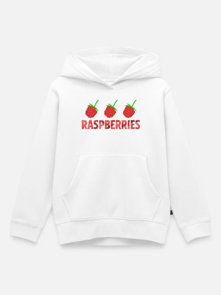 RASPBERRIES - Kinder Premium Organic Hoodie - Weiß
