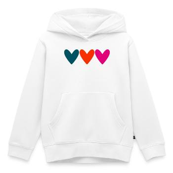 MOM. MOTHER'S DAY. HEART. FEAST. HAPPY BIRTHDAY - Kids Premium Organic Hoodie - white - Front - AI Model Kid Female (0cm)