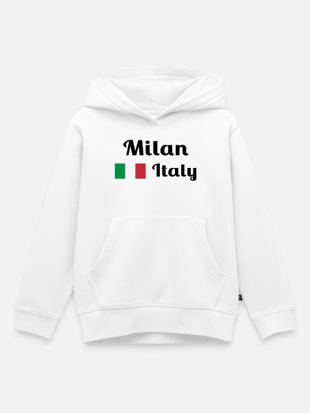 Mailand, Italien - Stilvolle Drucke - Kinder Premium Organic Hoodie - Weiß