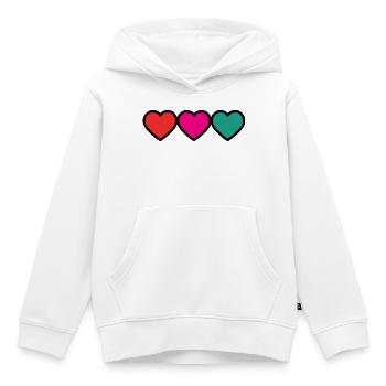 MOM. MOTHER'S DAY. HEART. FEAST. HAPPY BIRTHDAY - Kids Premium Organic Hoodie - white - Front - AI Model Kid Female (0cm)