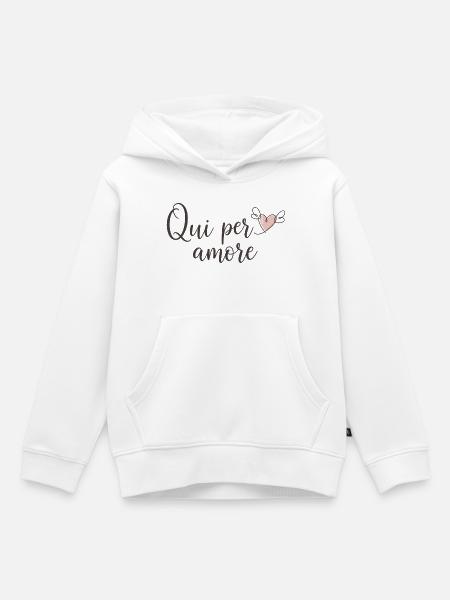 Hier für die Liebe - Kinder Premium Organic Hoodie - Weiß