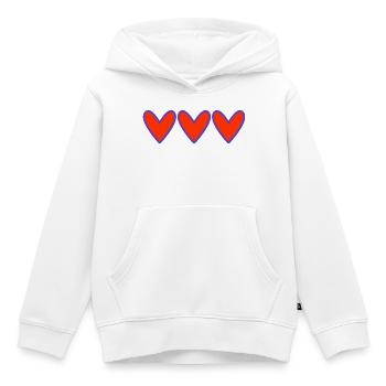 HERZ. ICH LIEBE DICH. NUR LIEBE. LIEBE. ICH LIEBE DICH - Kinder Premium Organic Hoodie - Weiß - Vorne - AI Model Kid Female (0cm)