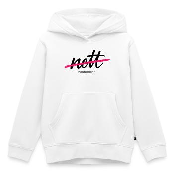 Bien - Pas aujourd’hui. C’était hier. - Sweat Premium à capuche enfant bio - blanc - Devant - AI Model Kid Female (0cm)