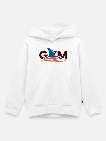 Wave Crest Gym-Logo - Kinder Premium Organic Hoodie - Weiß