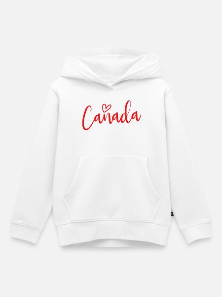 Canada Heart Women's Love Canada - Kinder Premium Organic Hoodie - Weiß