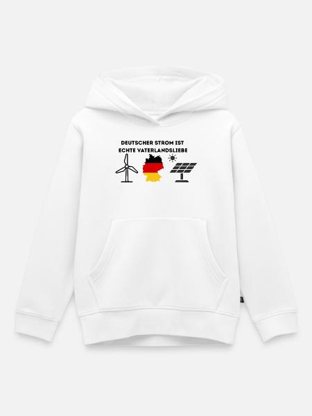 Deutscher Strom Vaterlandsliebe - Kinder Premium Organic Hoodie - Weiß