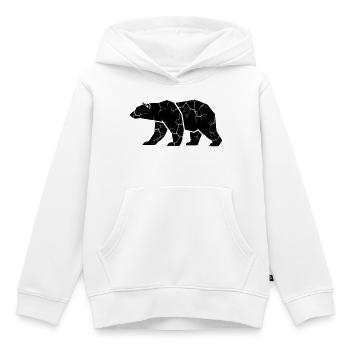 Bear Ripps Grunge Silhouette - Sweat Premium à capuche enfant bio - blanc - Devant - AI Model Kid Female (0cm)