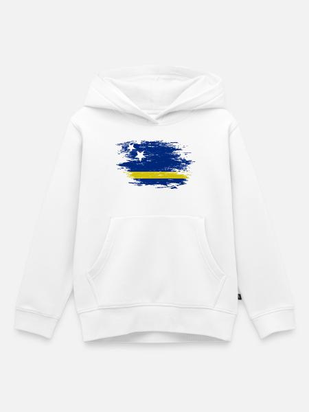 Curacao Flagge used - Kinder Premium Organic Hoodie - Weiß
