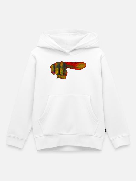 Farbexplosion Zeigefinger - Kinder Premium Organic Hoodie - Weiß