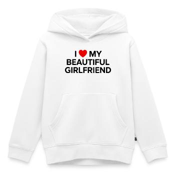 J’aime ma belle petite amie - Sweat Premium à capuche enfant bio - blanc - Devant - AI Model Kid Female (0cm)