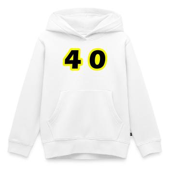 40 Symbole numérique - Sweat Premium à capuche enfant bio - blanc - Devant - AI Model Kid Female (0cm)