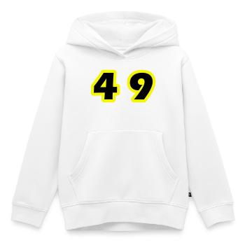 Symbole du chiffre 49 - Sweat Premium à capuche enfant bio - blanc - Devant - AI Model Kid Female (0cm)