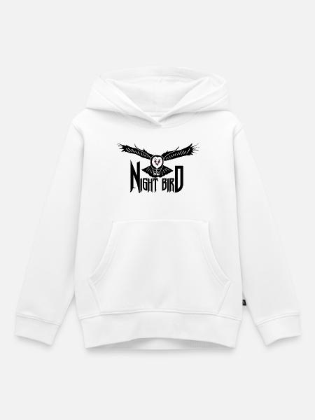 Schwarze Nachteule - Kinder Premium Organic Hoodie - Weiß