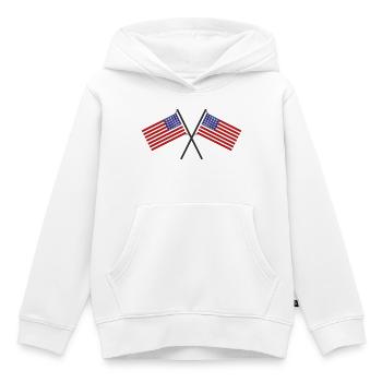 Flagge der Vereinigten Staaten - Kinder Premium Organic Hoodie - Weiß - Vorne - AI Model Kid Female (0cm)