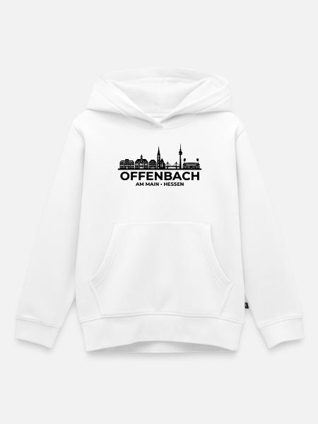 Offenbach Skyline Blocksilhouette Hessen - Kinder Premium Organic Hoodie - Weiß