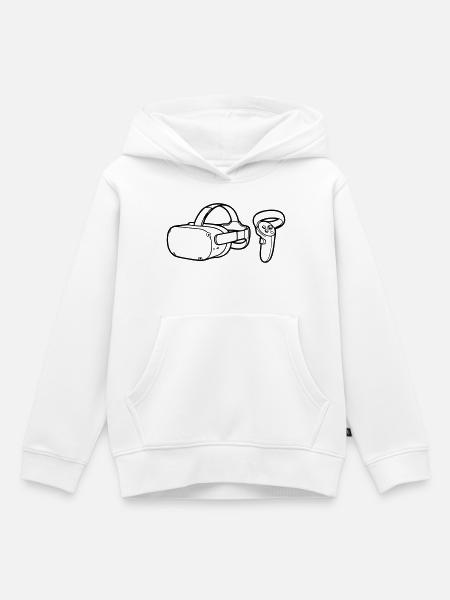 VR Brille Controller Grafik - Kinder Premium Organic Hoodie - Weiß