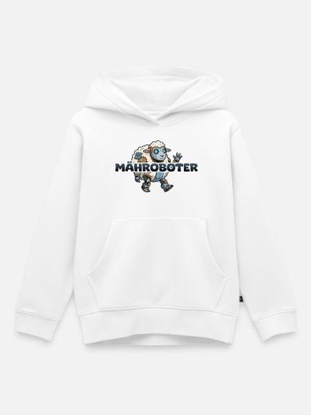 Mähroboter Cartoon Schaf - Kinder Premium Organic Hoodie - Weiß