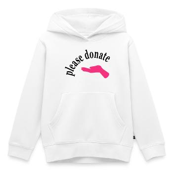 geld spenden - Kinder Premium Organic Hoodie - Weiß - Vorne - AI Model Kid Female (0cm)