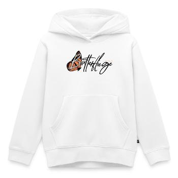 Butterfliege - Butterfly - Schmetterling, Wortwitz - Kinder Premium Organic Hoodie - Weiß - Vorne - AI Model Kid Female (0cm)