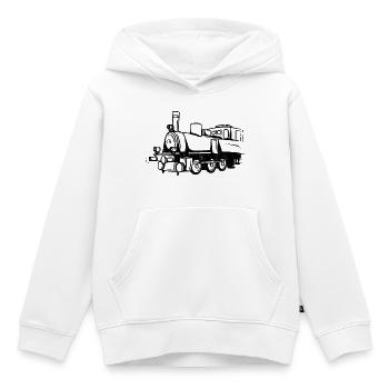 Train Drawing - Kids Premium Organic Hoodie - white - Front - AI Model Kid Female (0cm)