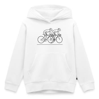 Fahrradfahrer Strichzeichnung - Kinder Premium Organic Hoodie - Weiß - Vorne - AI Model Kid Female (0cm)