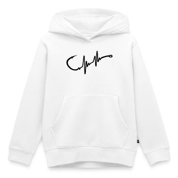 Hameçon Heartbeat - Sweat Premium à capuche enfant bio - blanc - Devant - AI Model Kid Female (0cm)