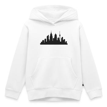 Night City Skyline Skyline - Kids Premium Organic Hoodie - white - Front - AI Model Kid Female (0cm)