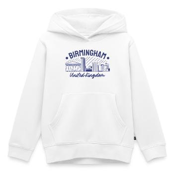 Birmingham, Großbritannien - Kinder Premium Organic Hoodie - Weiß - Vorne - AI Model Kid Female (0cm)