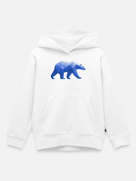 Polar Bär Polygon Eisbär Winter - Kinder Premium Organic Hoodie - Weiß