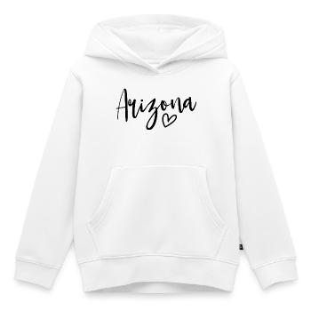 Arizona Cœur Les Femmes Aiment Arizona - Sweat Premium à capuche enfant bio - blanc - Devant - AI Model Kid Female (0cm)