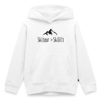 Skitour Design - Skitour besser als Skilift - Kinder Premium Organic Hoodie - Weiß - Vorne - AI Model Kid Female (0cm)