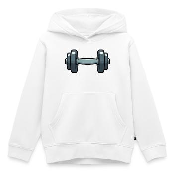 Hantel Comic - Kinder Premium Organic Hoodie - Weiß - Vorne - AI Model Kid Female (0cm)