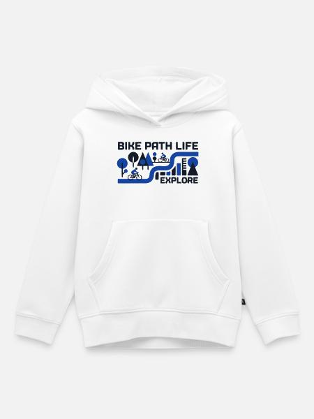 Epische Bike Path Radtour Landschaft - Kinder Premium Organic Hoodie - Weiß