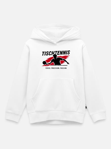 Tischtennis Fokus - Kinder Premium Organic Hoodie - Weiß
