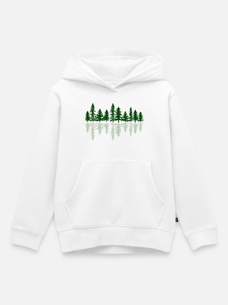 Reflet Forêt de Firs Nature - Kinder Premium Organic Hoodie - Weiß