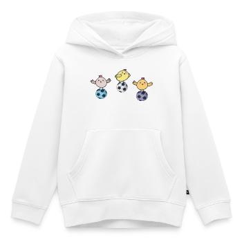 Des filles sur les ballons de football - Sweat Premium à capuche enfant bio - blanc - Devant - AI Model Kid Female (0cm)