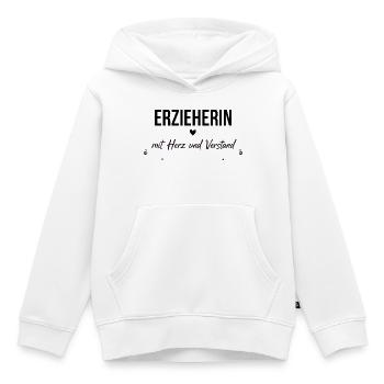 Erzieherin mit Herz und Verstand Geschenk  - Kinder Premium Organic Hoodie - Weiß - Vorne - AI Model Kid Female (0cm)