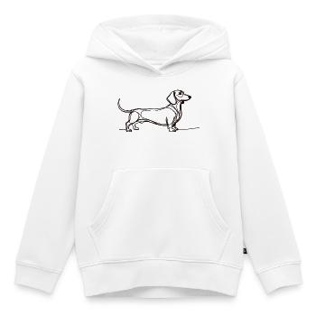 Minimalist Dachshund One Line Art Shirt WITH A DACHSH - Kids Premium Organic Hoodie - white - Front - AI Model Kid Female (0cm)