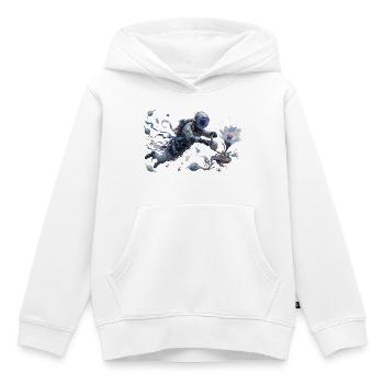 Astronaute floral en vol aquarelle - Sweat Premium à capuche enfant bio - blanc - Devant - AI Model Kid Female (0cm)