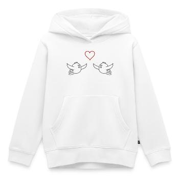 Vögel Verliebt - Kinder Premium Organic Hoodie - Weiß - Vorne - AI Model Kid Female (0cm)