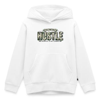 Hustle-Banknoten-Mosaik - Kinder Premium Organic Hoodie - Weiß - Vorne - AI Model Kid Female (0cm)
