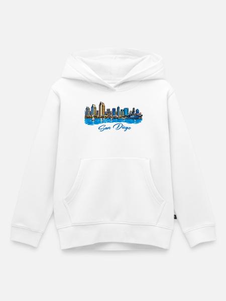 San Diego Skyline Küstenflair - Kinder Premium Organic Hoodie - Weiß