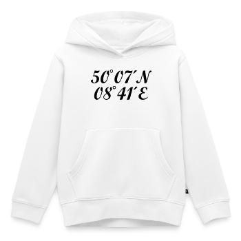 Frankfurter Koordinaten Frankfurt am Main - Kinder Premium Organic Hoodie - Weiß - Vorne - AI Model Kid Female (0cm)
