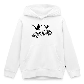 Vögel fliegen über Berge - Kinder Premium Organic Hoodie - Weiß - Vorne - AI Model Kid Female (0cm)