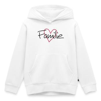 Famille coeur amour communauté cohésion - Sweat Premium à capuche enfant bio - blanc - Devant - AI Model Kid Female (0cm)