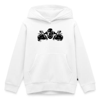conduire une moto - Sweat Premium à capuche enfant bio - blanc - Devant - AI Model Kid Female (0cm)